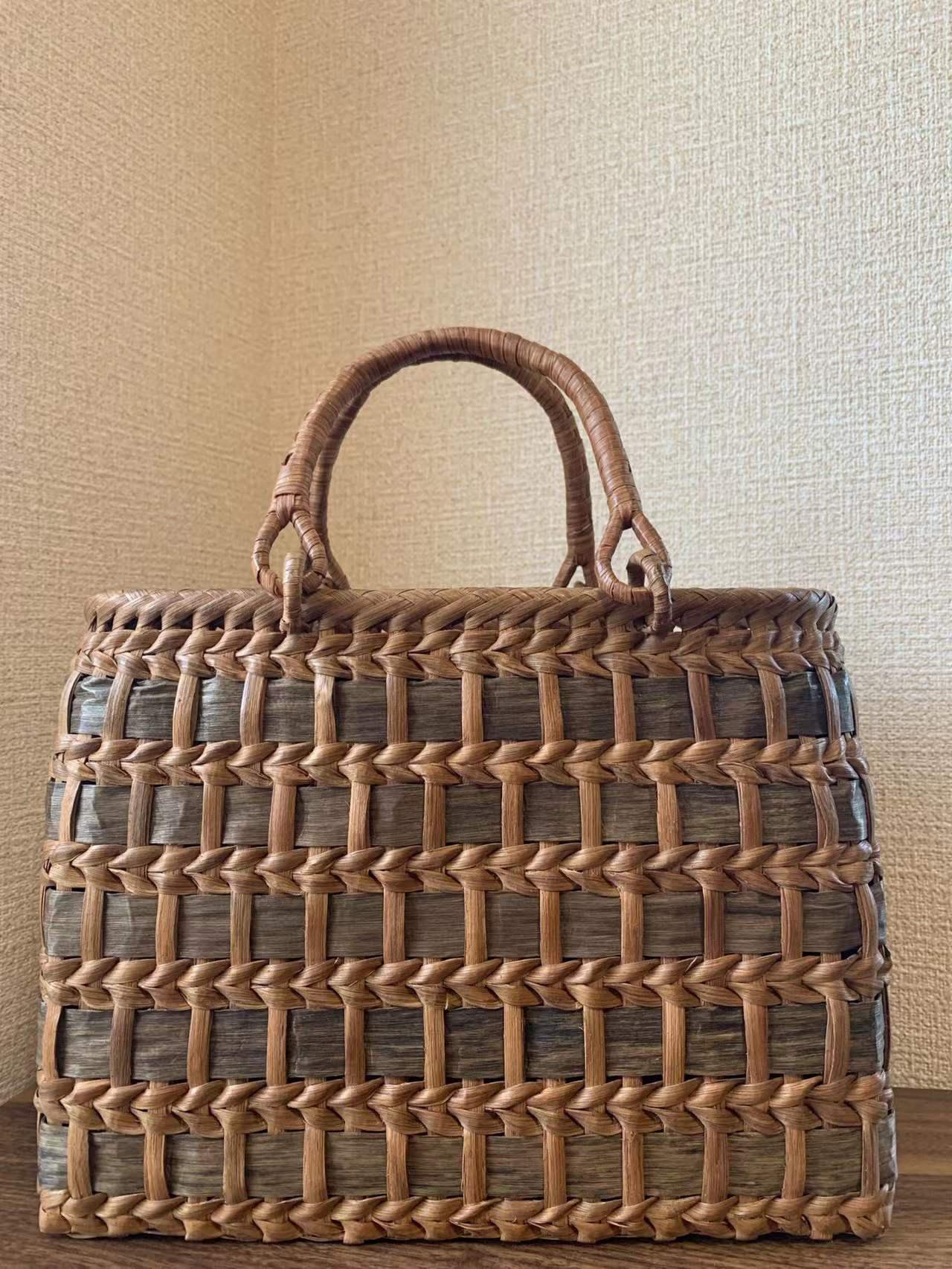 胡桃　網代編み　かごバッグ　くるみ　籠バッグ　L　新品　日本企画　山葡萄バッグ 胡桃 網代編み かごバッグ くるみ 籠バッグ M 新品 日本企画