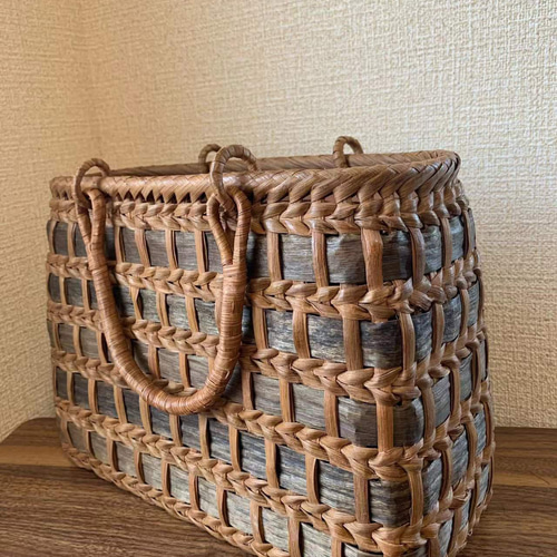 胡桃 くるみと山葡萄 くるみかごバッグ 山葡萄かごバッグ 手作り