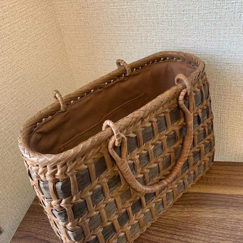 胡桃 くるみと山葡萄 くるみかごバッグ 山葡萄かごバッグ 手作り