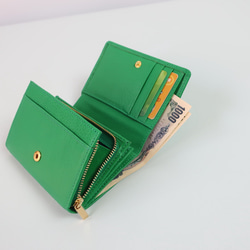 ハーフウォレット☆彡ピンクベージュ・2つ折り財布・コンパクト＆大容量・ 14枚目の画像