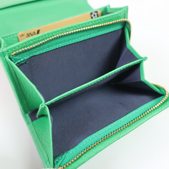 ハーフウォレット☆彡ピンクベージュ・2つ折り財布・コンパクト＆大容量・ 12枚目の画像