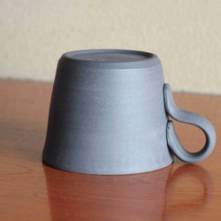 備前焼のコーヒーカップ（ブルーグレー、ストレート） 3枚目の画像