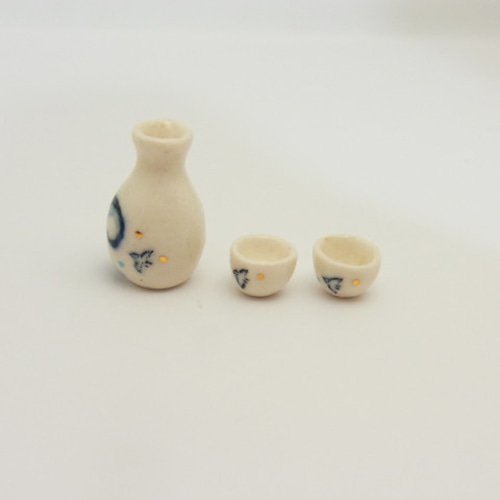 再販・ミニチュア！「徳利とお猪口（千鳥）」 立体・オブジェ
