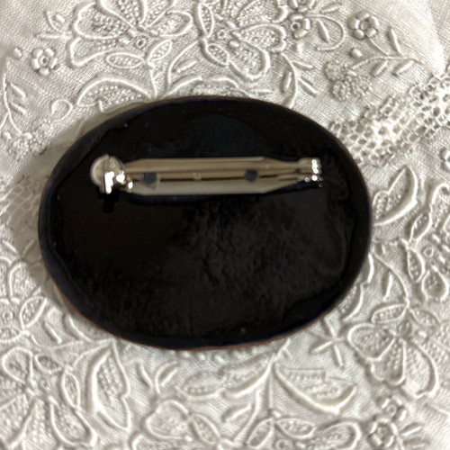 中国七宝 銀七宝 銀線細工 SILVER シルバー S925 緑石 ブローチ