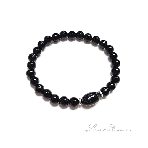 13mm ジェダイト（黒翡翠）ブレスレット【ミャンマー産