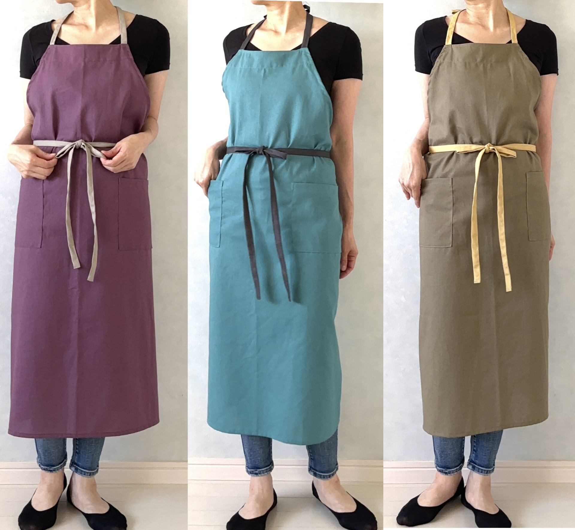 選べる肩紐仕様⭐︎バイカラーフルエプロン