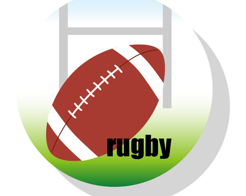 ラグビーボール シール 4cmΦ 20枚入り【国内送料無料】 シール