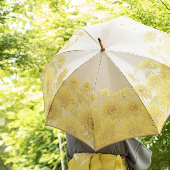 【晴雨兼用傘】絵おり　向日葵　イエロー 1枚目の画像