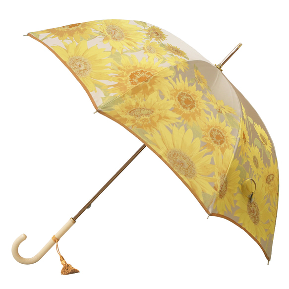 【晴雨兼用傘】絵おり　向日葵　イエロー 2枚目の画像