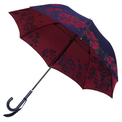 【晴雨兼用傘】絵おり 大バラ ネイビー 3枚目の画像