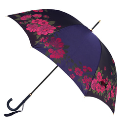 【晴雨兼用傘】絵おり 大バラ ネイビー 4枚目の画像