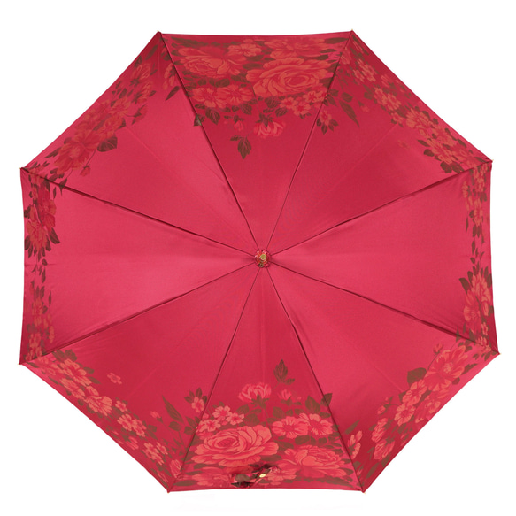 【晴雨兼用傘】絵おり 大バラ レッド 6枚目の画像