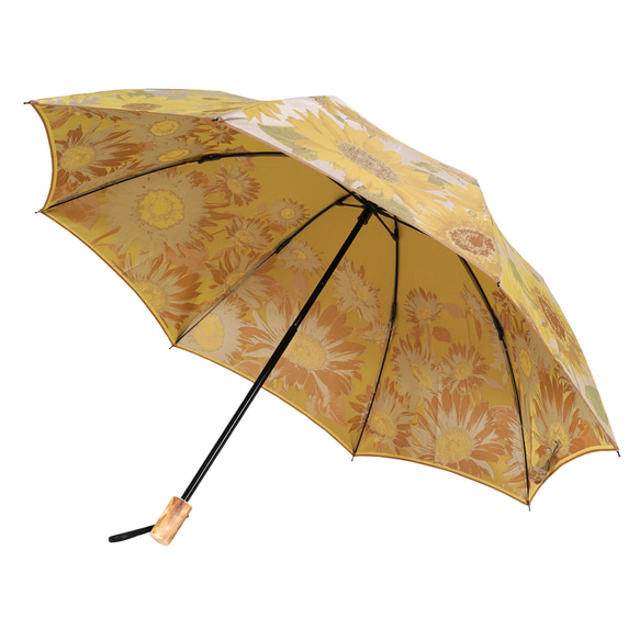 【晴雨兼用 折りたたみ傘】絵おり　向日葵(ひまわり) イエロー 3枚目の画像