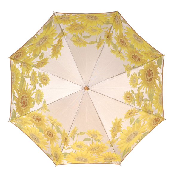 【晴雨兼用 折りたたみ傘】絵おり　向日葵(ひまわり) イエロー 4枚目の画像