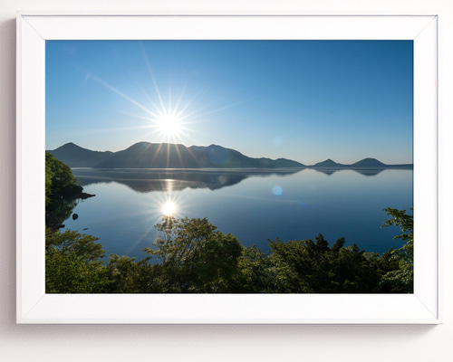 美しい油彩画 湖とボートの風景 ゴッホ油彩画 「湖とボート」キャンバスアート 抽象画 フレーム