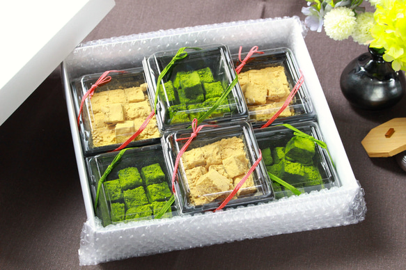 ＜グルテンフリー＞蓮根と豆乳で作ったひんやり和菓子「はすっ娘」2種×3個の６個セット 1枚目の画像