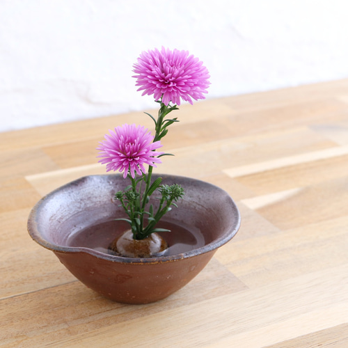 備前焼 穴あき玉一輪(3個セット)【陶器・花器・花入れ 備前焼 穴あき玉一輪(3個セット)【陶器・花器・花入れ