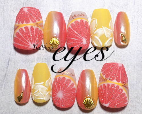 フルーツネイル グレープフルーツネイル グレープフルーツ