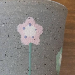 お花の底カップ(ピンク) グレー御影土 5枚目の画像