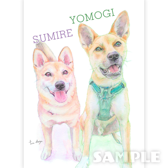 みてみてうちの子　ペットの似顔絵（犬・猫・うさぎ等）オーダーメイド 6枚目の画像