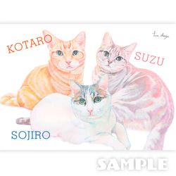 みてみてうちの子　ペットの似顔絵（犬・猫・うさぎ等）オーダーメイド 2枚目の画像