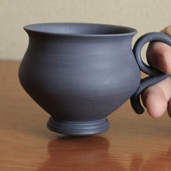 備前焼のコーヒーカップ（ブルーグレー、エキゾチック） 4枚目の画像