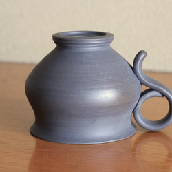 備前焼のコーヒーカップ（ブルーグレー、エキゾチック） 3枚目の画像