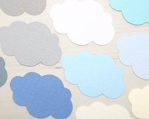 ミニカード《40色》雲【B005】メッセージカード/タグ/サンキューカード