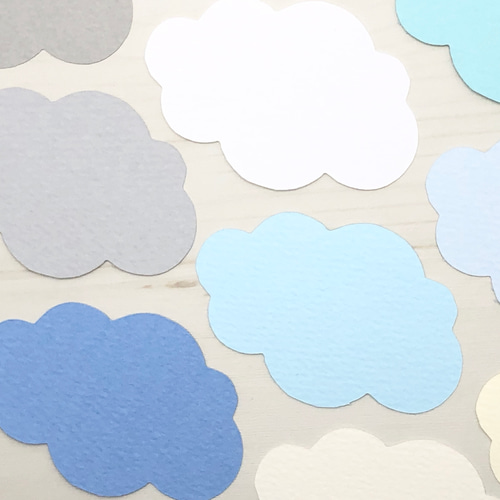 ミニカード《40色》雲【B005】メッセージカード/タグ/サンキューカード
