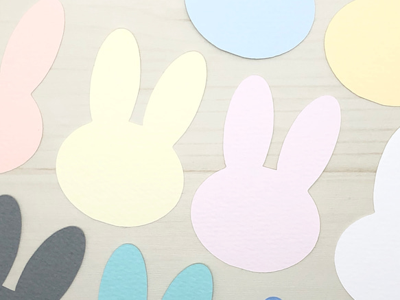 ミニカード《40色》うさぎ【B011】メッセージカード/タグ/サンキュー