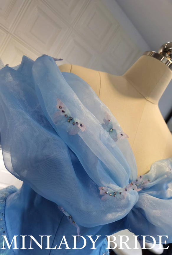 シンデレラ　ブルー　ウェディングドレス  #ma397 5枚目の画像