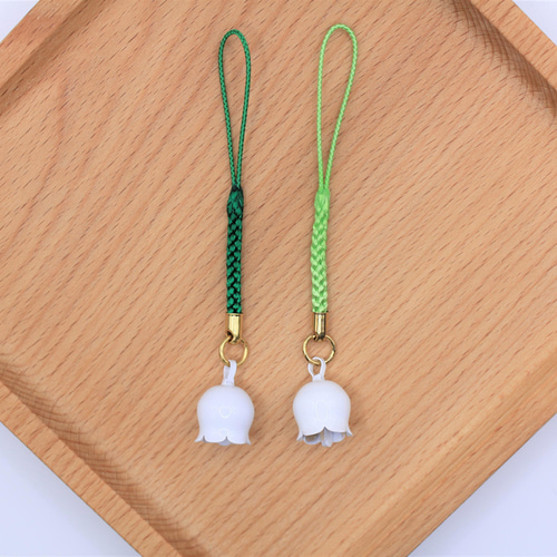 LAST1/受注後製作】ちりちりかわいい鈴ストラップ すずらん 携帯