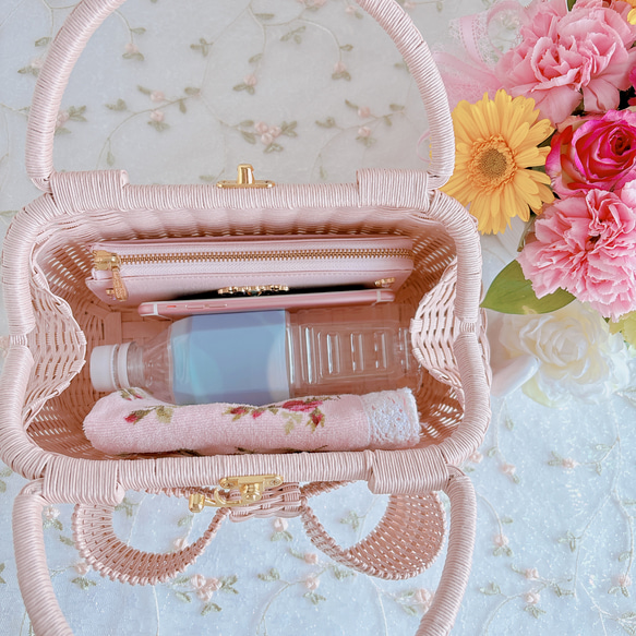 〜エレガントでレディーなリボンかごバッグ〜　ブラック　フォーマルバッグ 