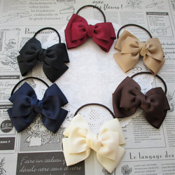 【123】 ハンドメイド　リボン　ヘアゴム ss22】ハンドメイド リボン ヘアゴム