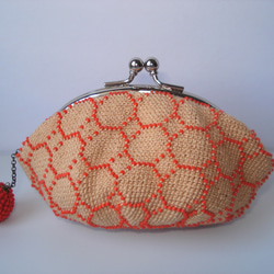 Beaded Purse --Caramel Orange-- 亀甲 1枚目の画像