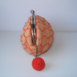 Beaded Purse --Caramel Orange-- 亀甲 2枚目の画像