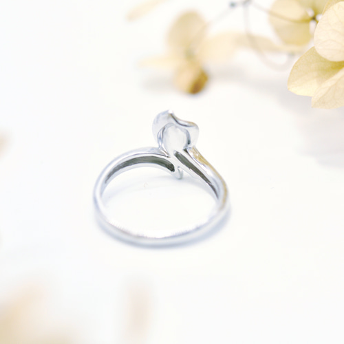 しとやかなカラーの花•リング【スターリングシルバー製/フラワー