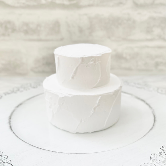 クリームクレイケーキ土台＊ホワイト＊フェイクケーキ＊推しケーキ