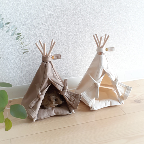 帆布のミニチュアティピーテント キナリ ハウス・小屋 figfigue