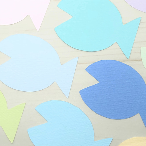 ミニカード《40色》魚 さかな【B018】メッセージカード/タグ