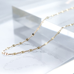 【送料無料】K10 肌が綺麗に見えるネックレスDesign Cut Chain Necklace 1枚目の画像