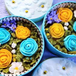 『Creema限定』ネオ和菓子!花グルメ　あんフラワーケーキ！餡子で出来たお花のケーキ。フラワーケーキ　プレゼントに 2枚目の画像