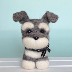 トイプードル（シルバー グレー）の羊毛フェルト 犬 羊毛フェルト chai