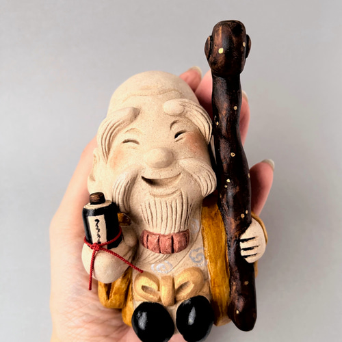 縁起物 七福神 受注制作】七福神の福禄寿 大サイズ 縁起物 その他置物 ことほぎ 通販