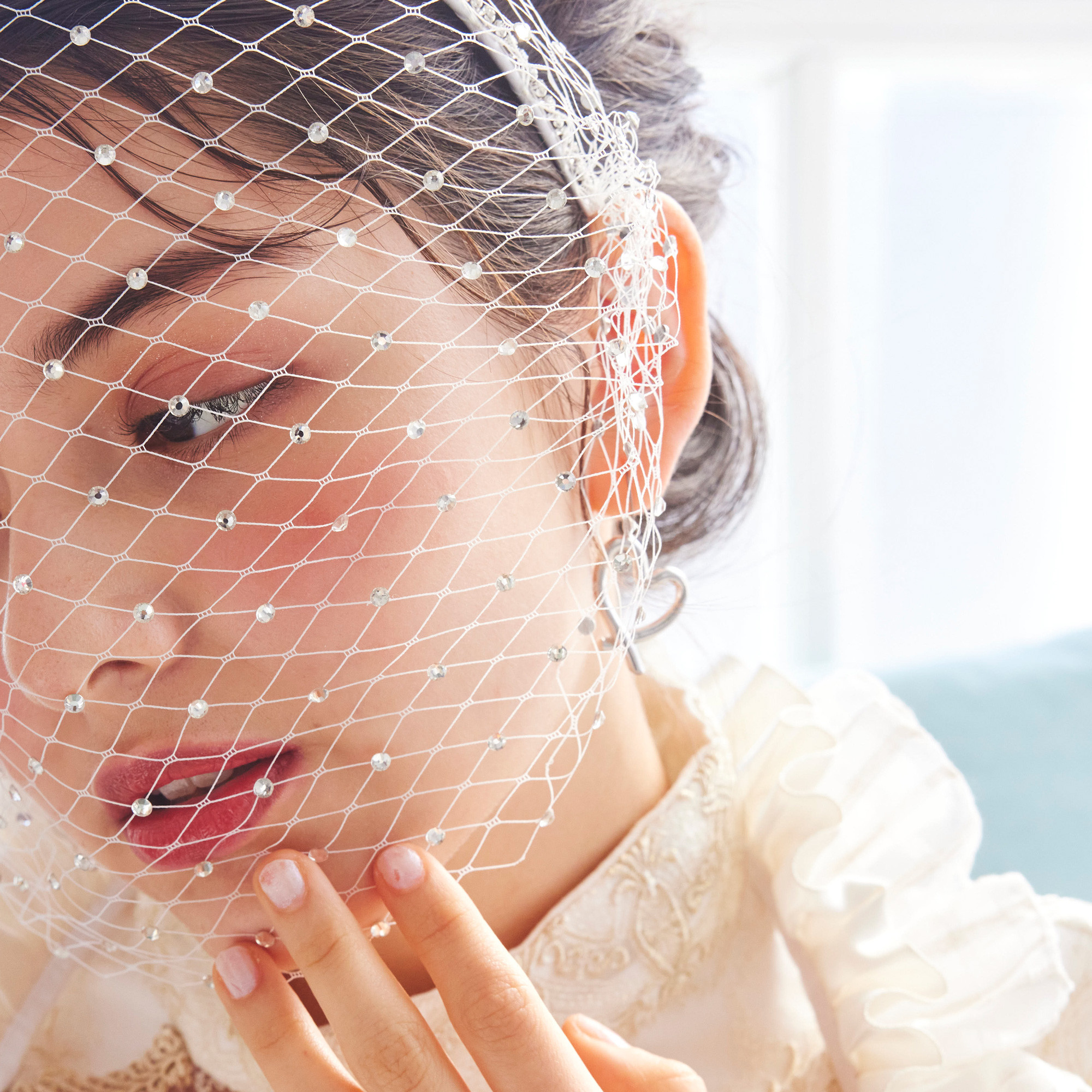 手描きハートイヤリング(Silver)