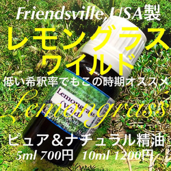 Friendsvilleより入荷ハイクオリティ精油レモングラスワイルド種5ml 2枚目の画像