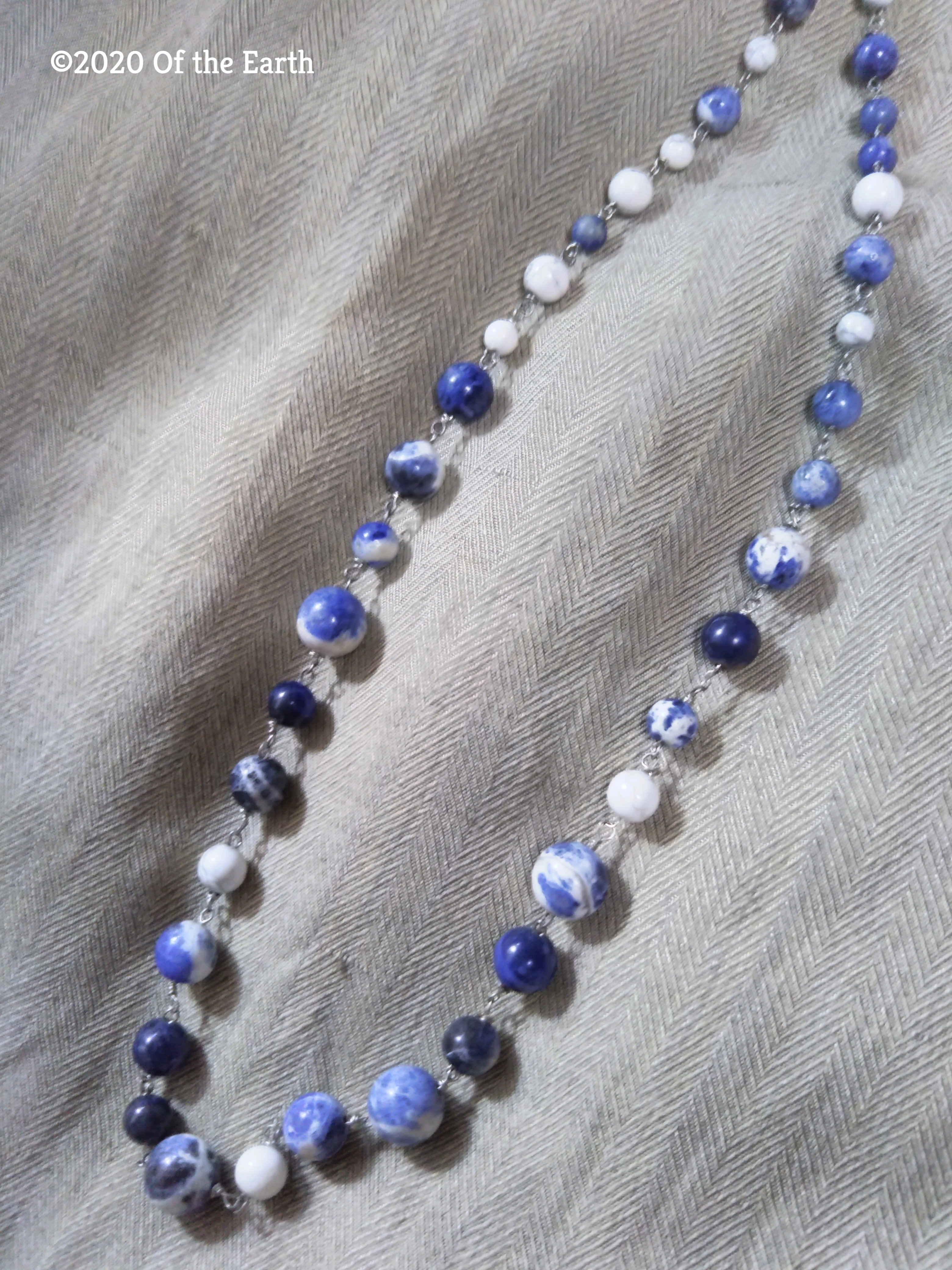 ネックレス　ロング　ブルー　爽やか　レディースブランド　ソーダライト