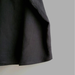 ＊くったりリネン＊Vネック＊フレンチドルマンブラウス♪黒 5枚目の画像