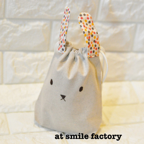 カラフル☆ドットアニマル コップ袋 巾着 ハンドメイド