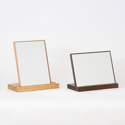 卓上ミラー＆無垢材スタンド～贈り物にもオススメ～ 卓上 鏡 リビング 無垢材 インテリア 8枚目の画像